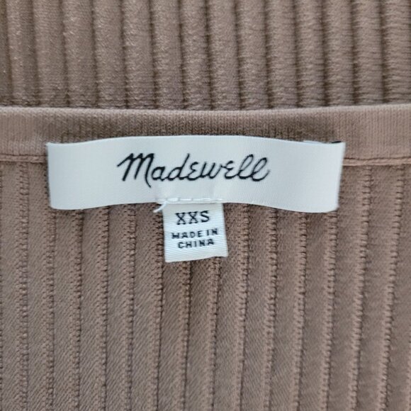 Madewell Ottoman Crop Sweater Tee Womens Size XXS Tan Modern Minimalist NL209 - Picture 5 of 6